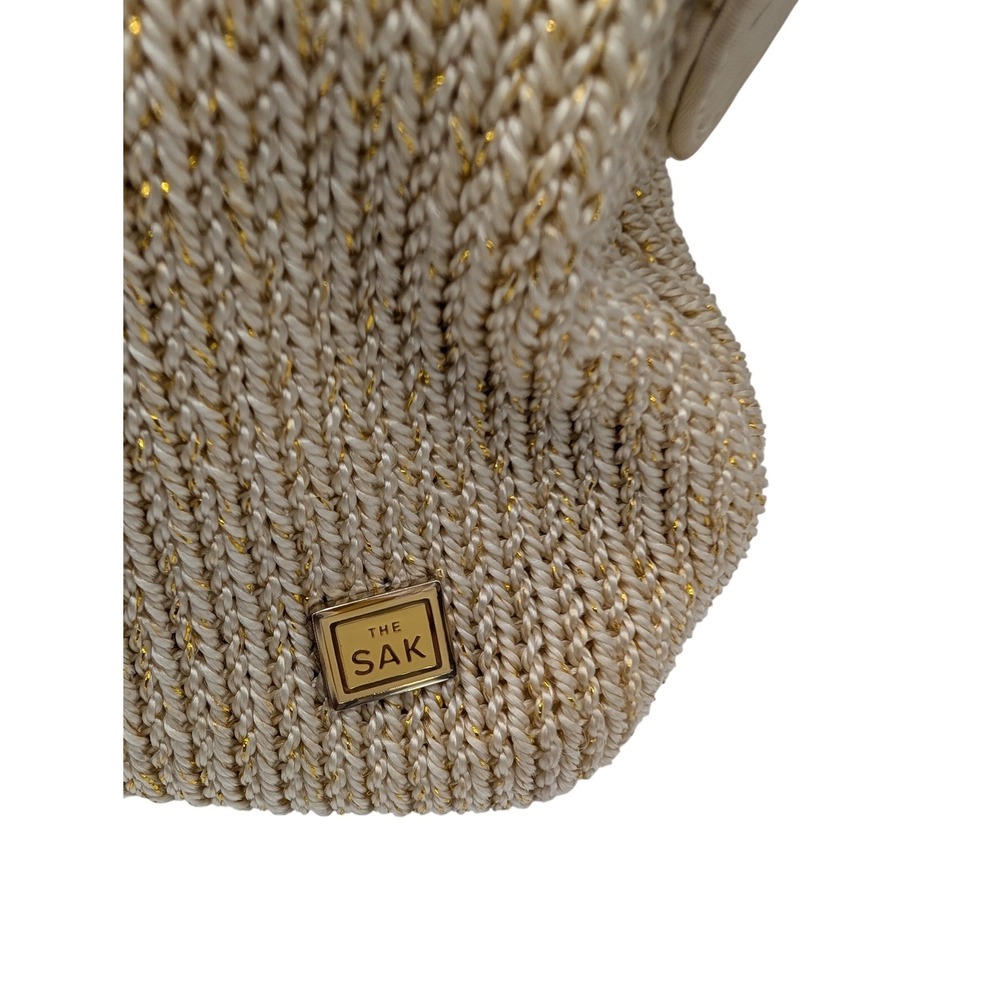 The Sak Shoulder Bag Cream Gold Metallic Crochet Woven Boho - Medium - Picture 10 of 15